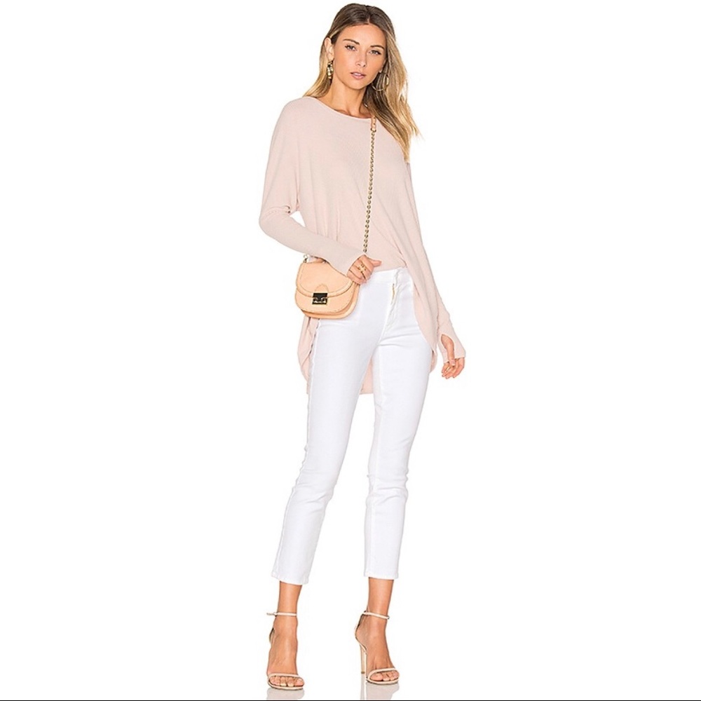 MOTHER the looker crop white slipper jeans